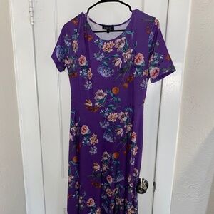 Large Women’s Purple Floral Dress